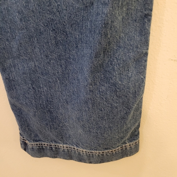 NWT Lauren Ralph Lauren Highrise Wideleg Blue Baggie Jeans Rope Drawstring Sz 6 - Picture 9 of 13